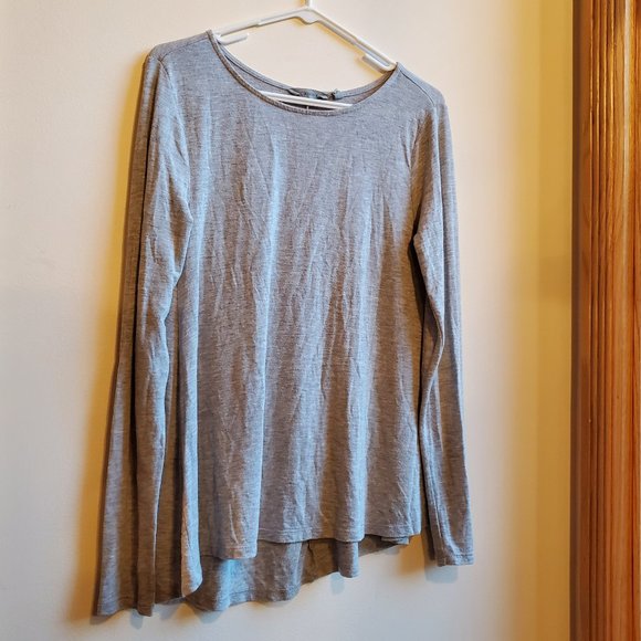 Athleta Gray Scoop Neck Jersey Size Small - Picture 4 of 16